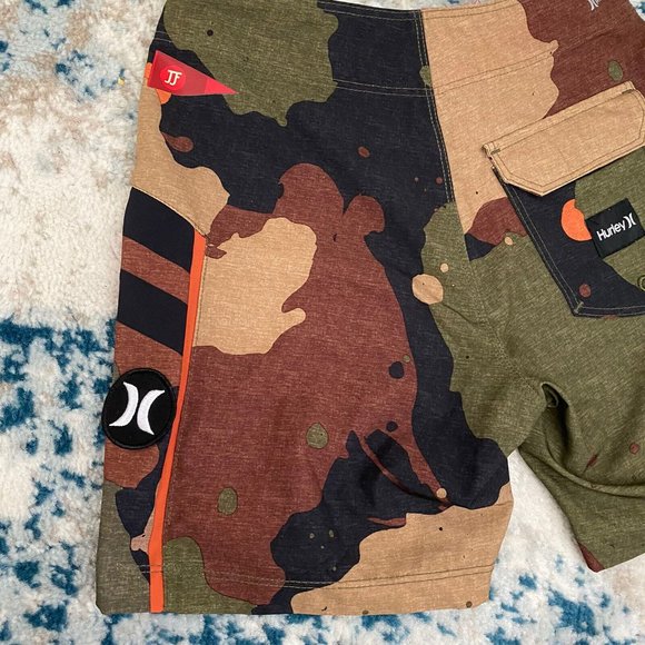 Hurley big boys Size 22 Phantom JJF5 Recruit 12” Boardshorts Camo Swim Dri-fit - Picture 4 of 8